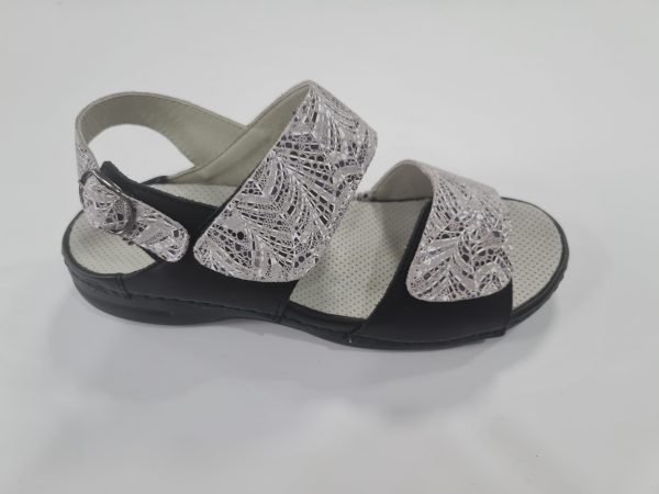 סנדל אורתופדי לנשים SOFTFLEX 17034.010 BLACK+GRAY